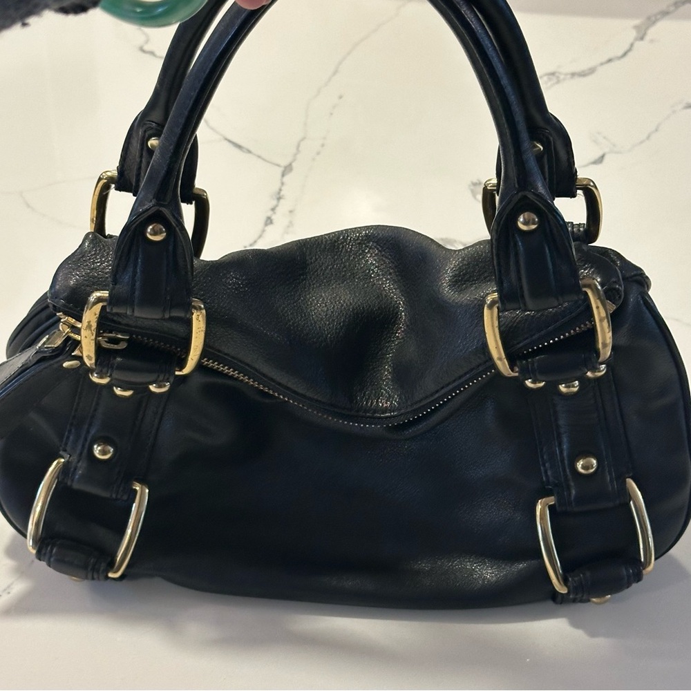 Chic Black Banana Republic Leather Shoulder Bag Tote